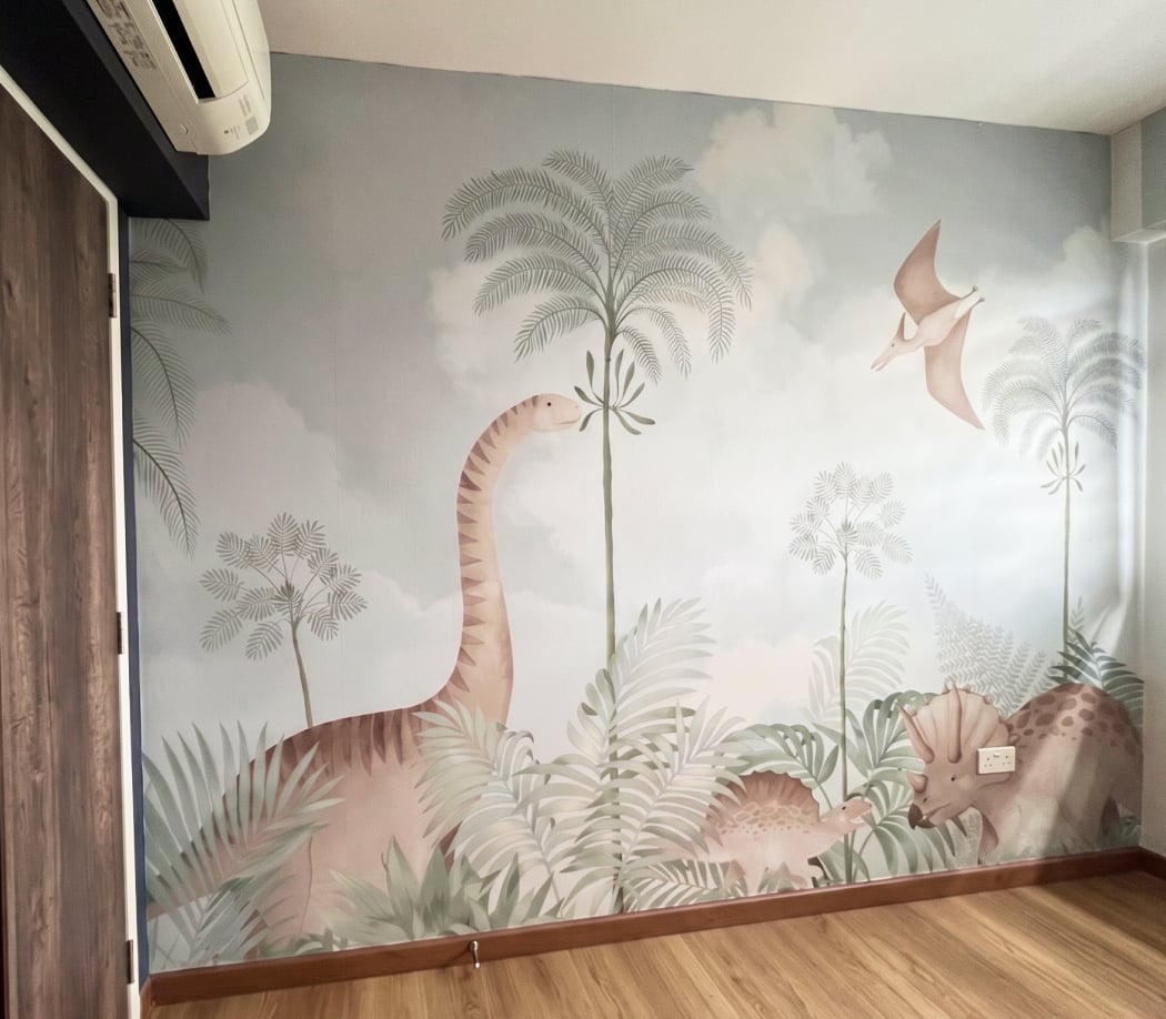 After result of kids wallpaper installation